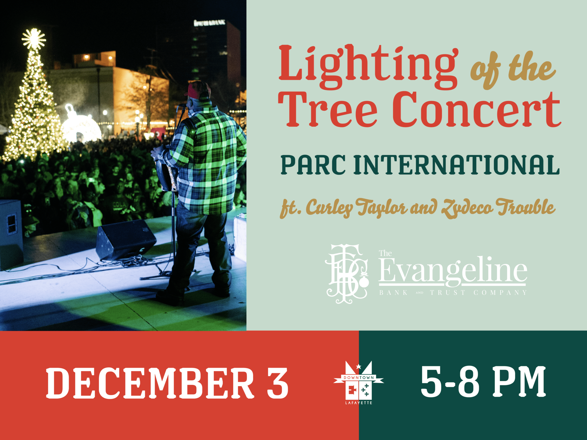 Lighting of the Tree Concert Downtown Lafayette Christmas