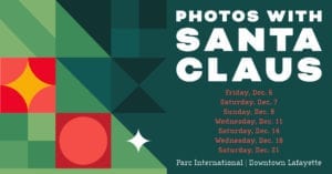 Photos with Santa event flyer with dates listed