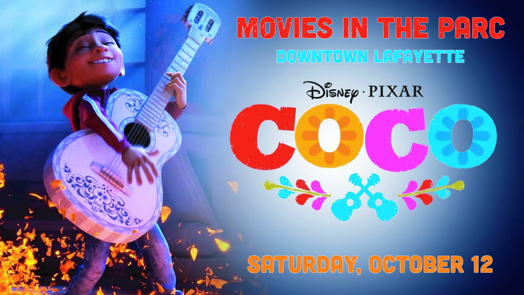 Movies in the Parc Downtown Lafayette Coco Saturday, October 12